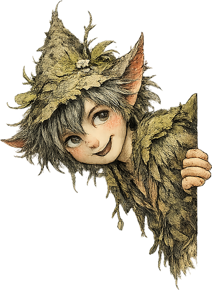 Kobold Labkraut schaut um die Ecke